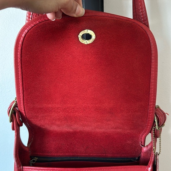 Vintage Red COACH Leather Shoulder Bag | Made in NYC - Picture 7 of 16